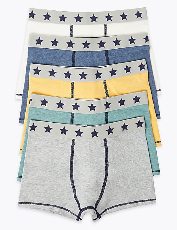 5 Pack Cotton with Stretch Marl Trunks