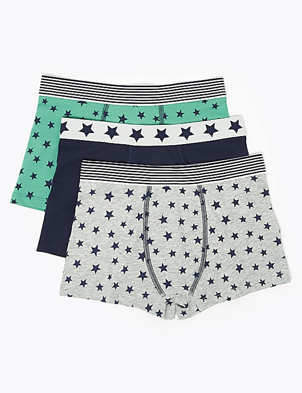 5 Pack Cotton Rich Star Print Trunks (2-16 Yrs)