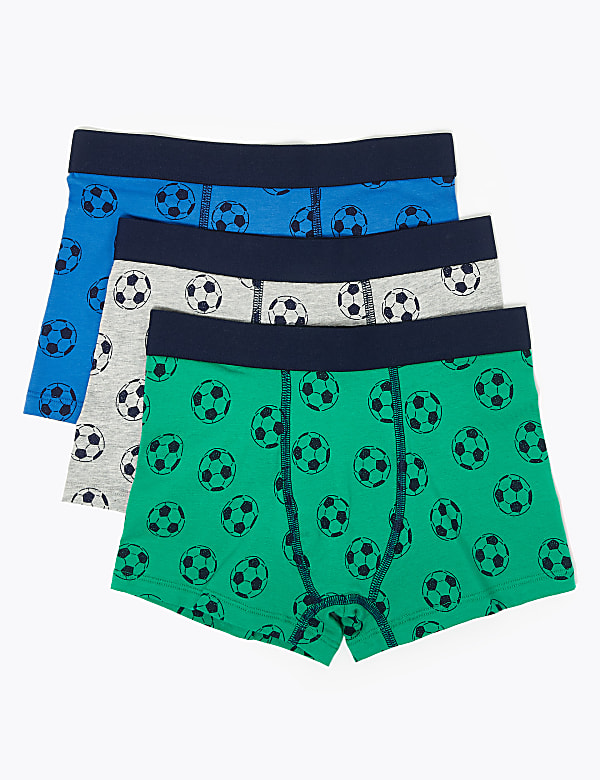 5 Pack Cotton Rich Football Print Trunks (2-16 Yrs)