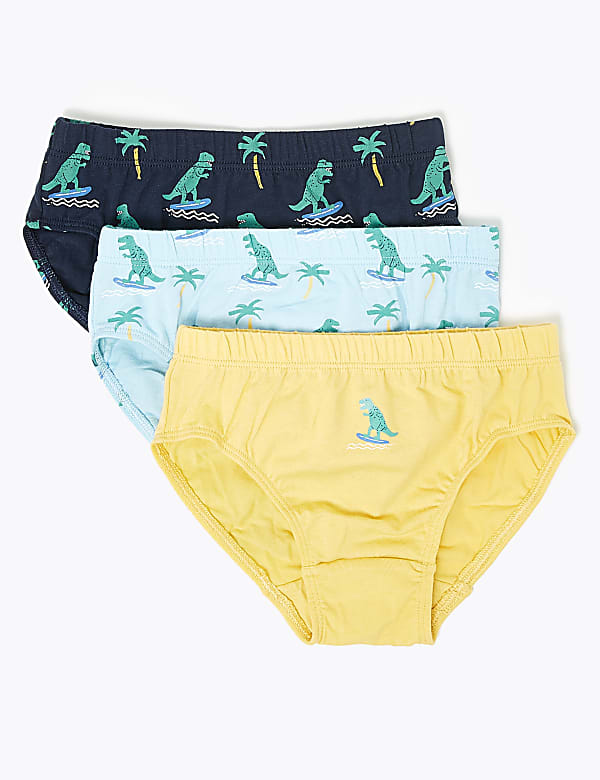 7 Pack Dinosaur Print Briefs (2-7 Yrs)
