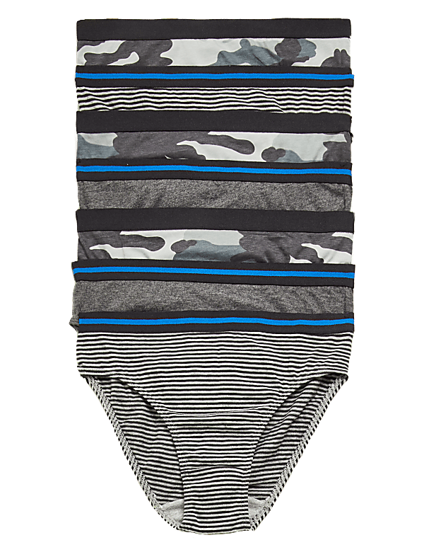 7pk Pure Cotton Patterned Briefs (2-16 Yrs)
