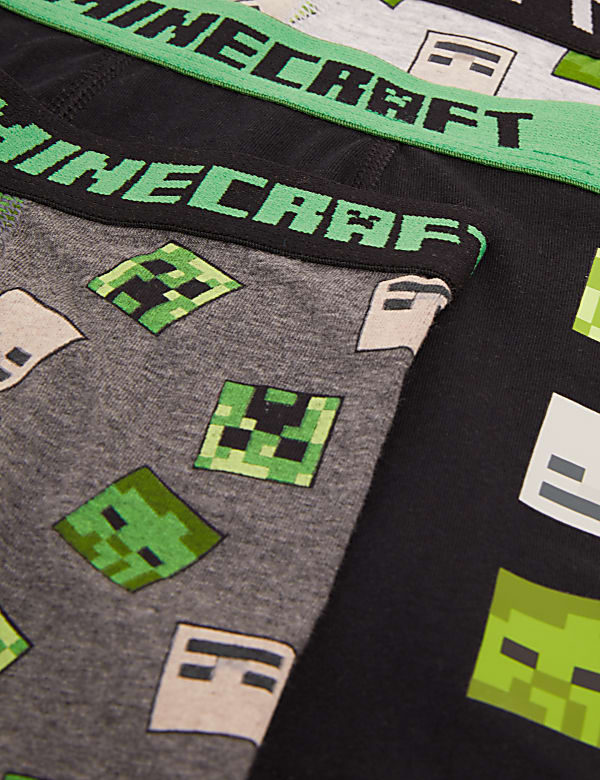 3pk Cotton with Stretch Minecraft™ Trunks (2-16 Yrs)