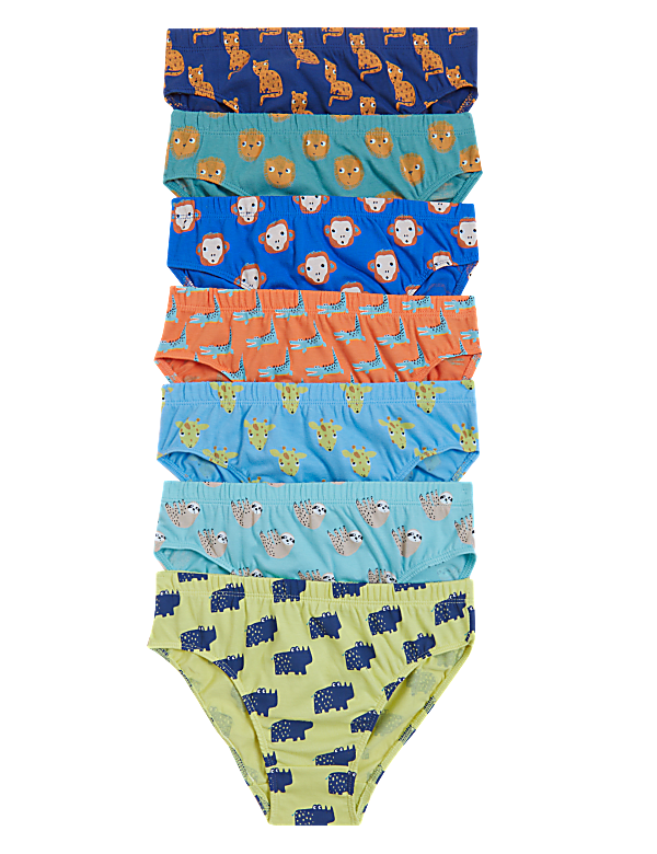 7pk Pure Cotton Animal Briefs