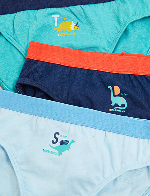 7pk Pure Cotton Dinosaur Briefs