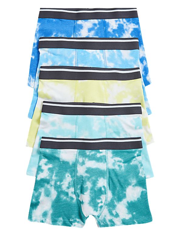 5pk Cotton Rich Tie Dye Trunks (2-16 Yrs)