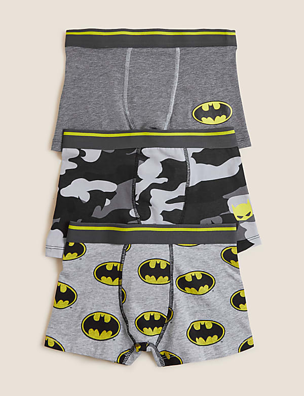 3pk Cotton Rich Batman™ Trunks (4 - 14 Yrs)