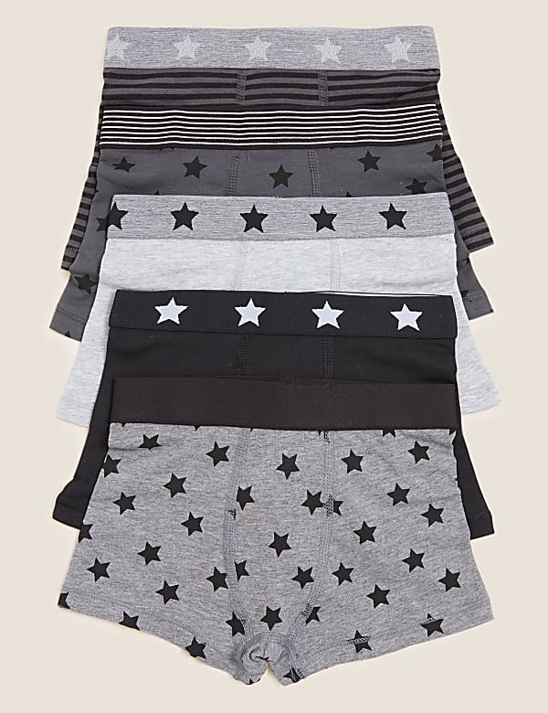 5pk Cotton Rich Star Trunks (2-16 Yrs)