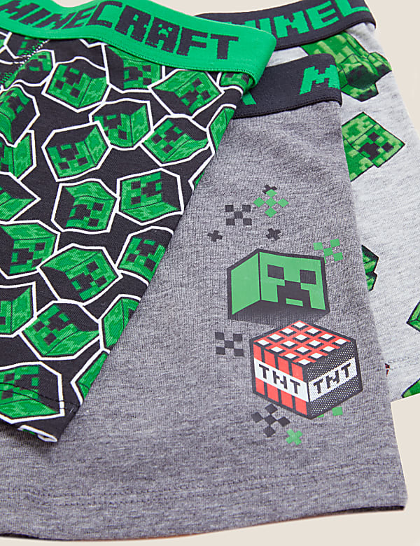3pk Cotton Rich with Stretch Minecraft™ Trunks (4-16 Yrs)