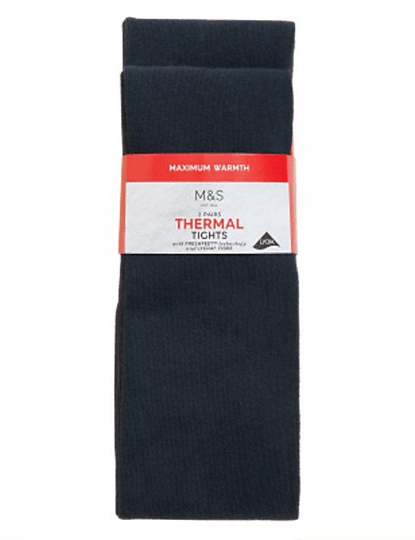 2pk Wool Thermal Tights (4-14 Yrs)