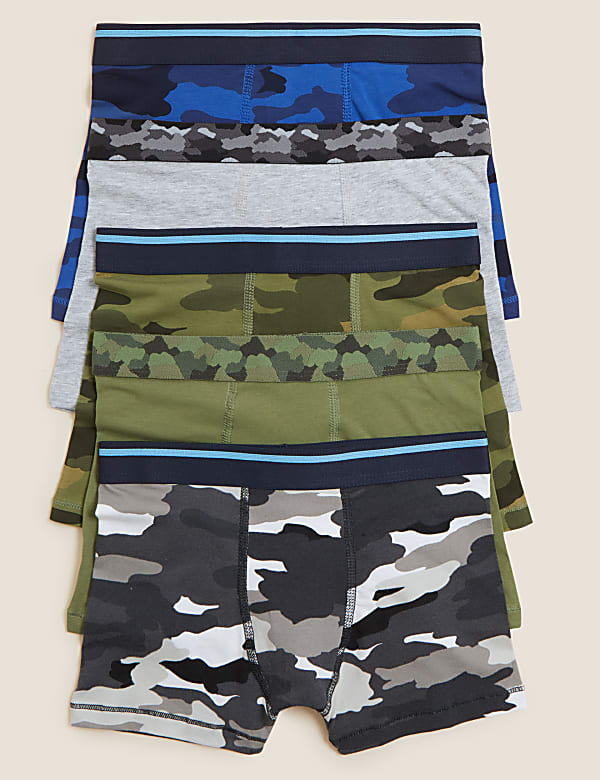 Lot de 5&nbsp;boxers en coton à motif camouflage (du 2 au 16&nbsp;ans) - FR