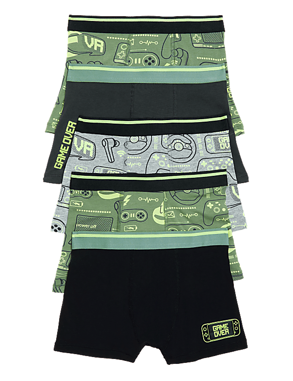 5pk Cotton Rich Gaming Trunks