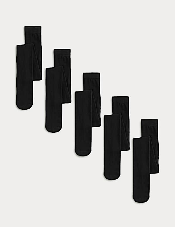 5 Pack Cotton Rich School Tights (2-16 Years) - AL