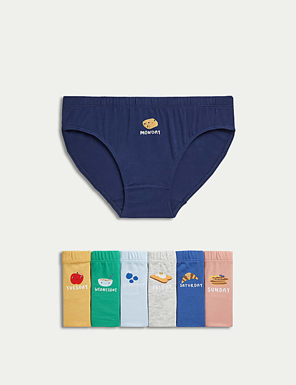 7pk Pure Cotton Days Of The Week Briefs 2 8 Years MULTI Briefs M S SG