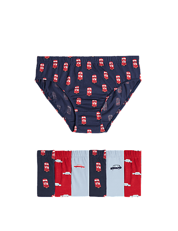 7pk Pure Cotton Transport Briefs (2-8 Yrs)