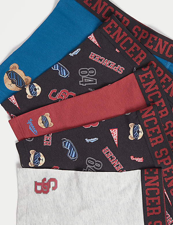 5pk Cotton with Stretch Spencer Bear™ Trunks (5-14 Yrs)