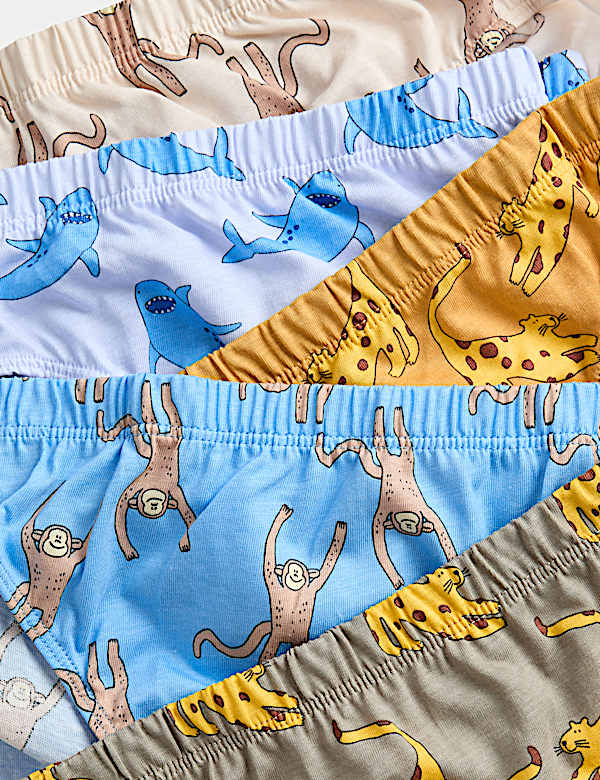 7pk Pure Cotton Animal Print Briefs (2-8 Yrs)