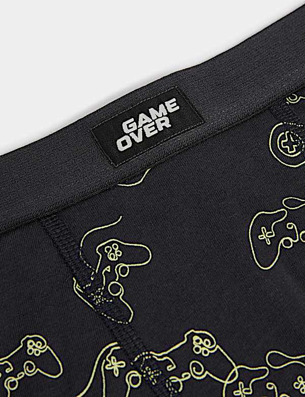 5pk Cotton with Stretch Gamer Trunks (5-16 Yrs)