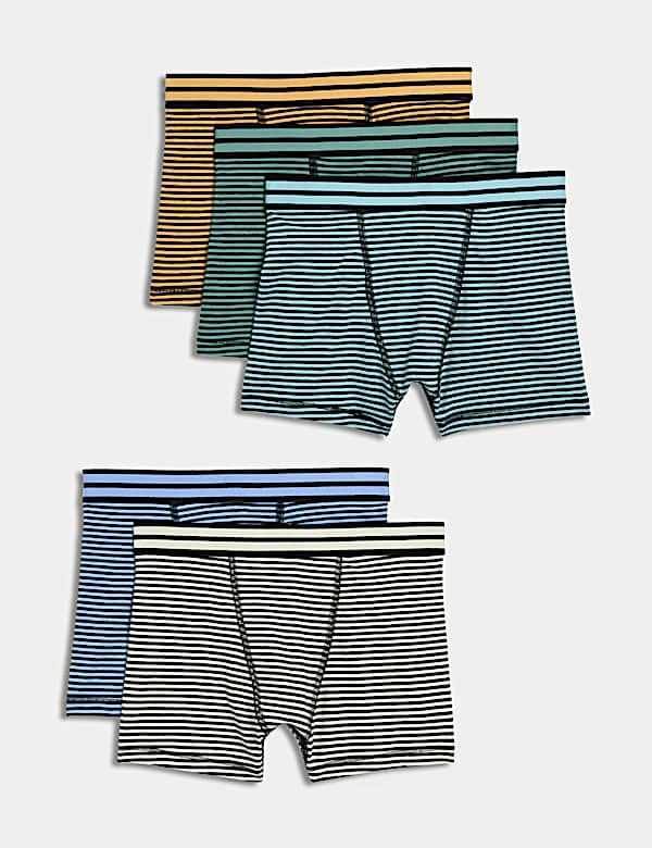 Pack de 5 bóxers slip elásticos de algodón de rayas (5-16&nbsp;años) - ES