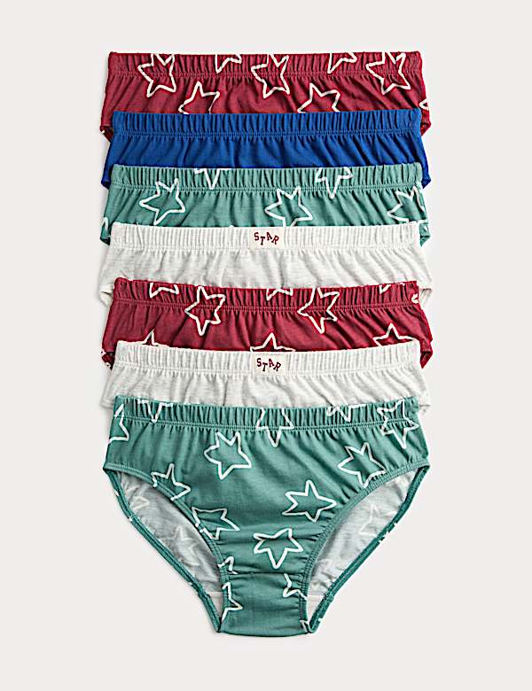 7 Pack Pure Cotton Stars Briefs (2-8 Years) - AU