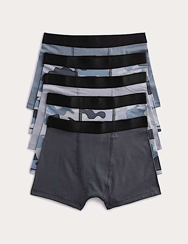 5 Pack Cotton Rich Camo Trunks (5-16 Yrs)