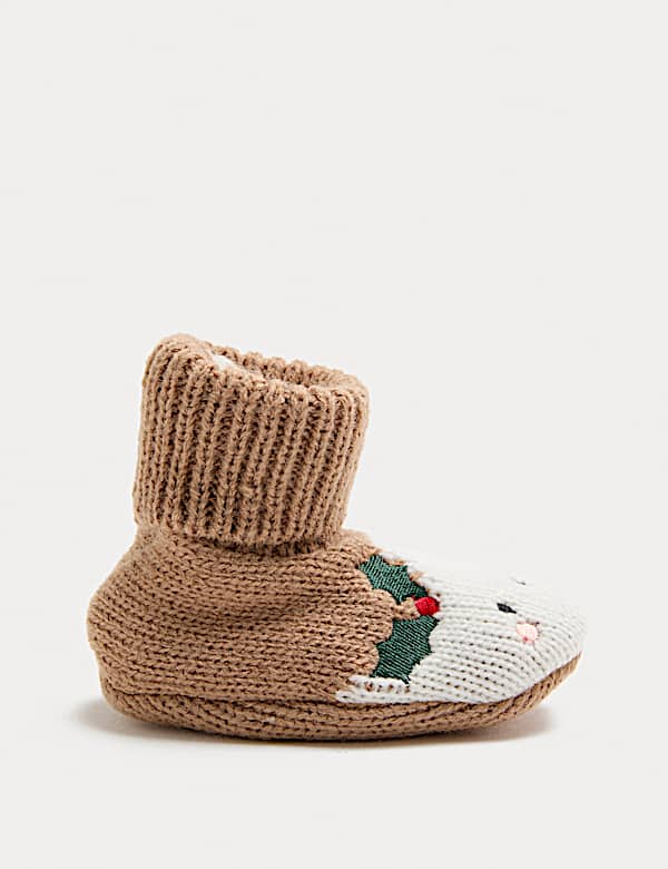 Chaussons montants à motif pudding des fêtes (jusqu’au 3 ans) - BE