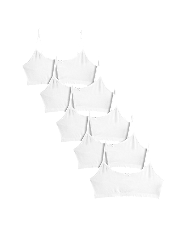 5pk Cotton with Stretch Crop Tops (6-16 Yrs)