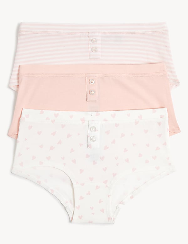 3pk Cotton with Stretch Patterned Shorts