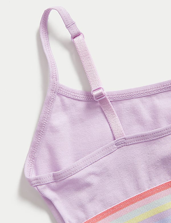 5pk Cotton with Stretch Rainbow Crop Tops (6-16 Yrs)
