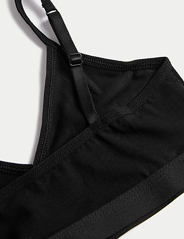 3pk Cotton with Stretch Crop Tops (6-16 Yrs)