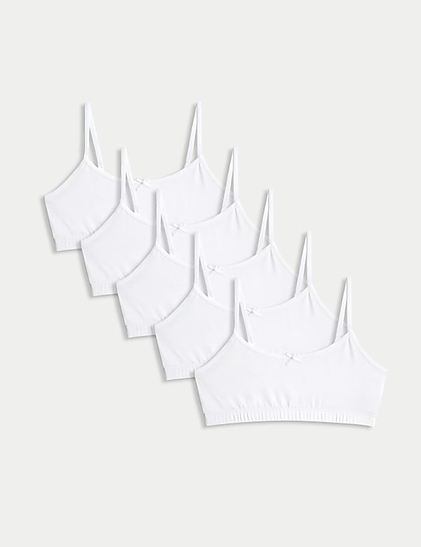 5pk Cotton with Stretch Crop Tops (6-16 Yrs) - AU