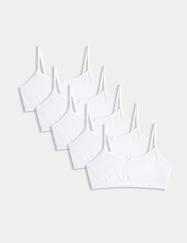 5pk Cotton Rich Crop Tops (6-16 Yrs) - AL