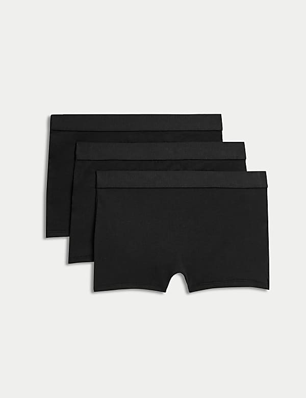3pk Cotton with Stretch Boxer Shorts 6 16 Yrs BLACK Boxer Shorts M S BE