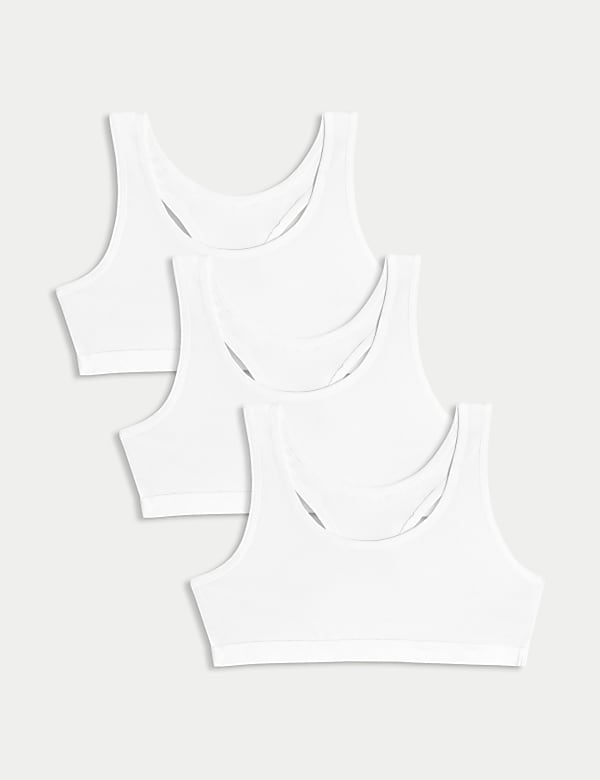 3pk Cotton Rich Racer Crop Tops (6-16 Yrs) - IS