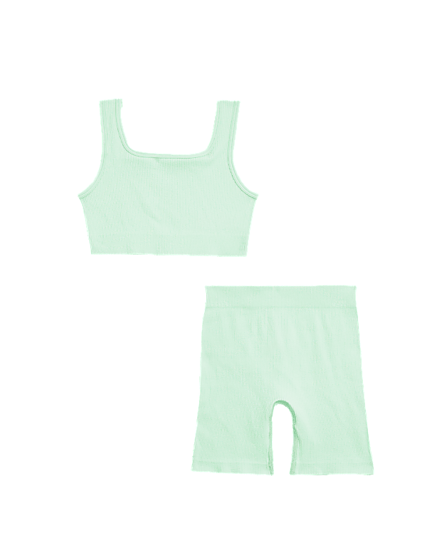 Seamless 2pc Rib Crop Set (6-16 Yrs)
