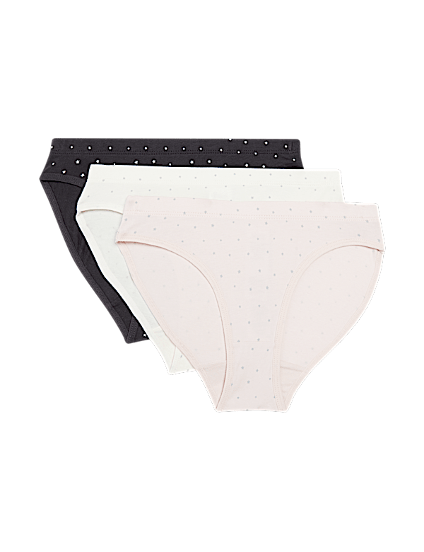 3pk Cotton with Stretch Star Knickers (6-16 Yrs)