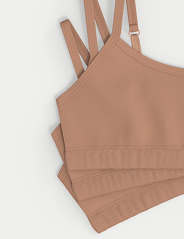 3pk Cotton with Stretch Crop Tops (6-16 Yrs)