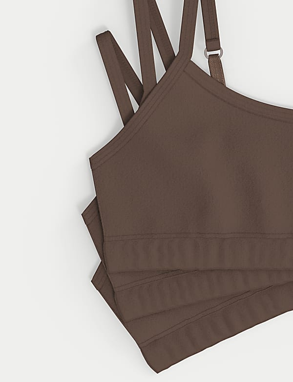 3pk Cotton with Stretch Crop Tops (6-16 Yrs)