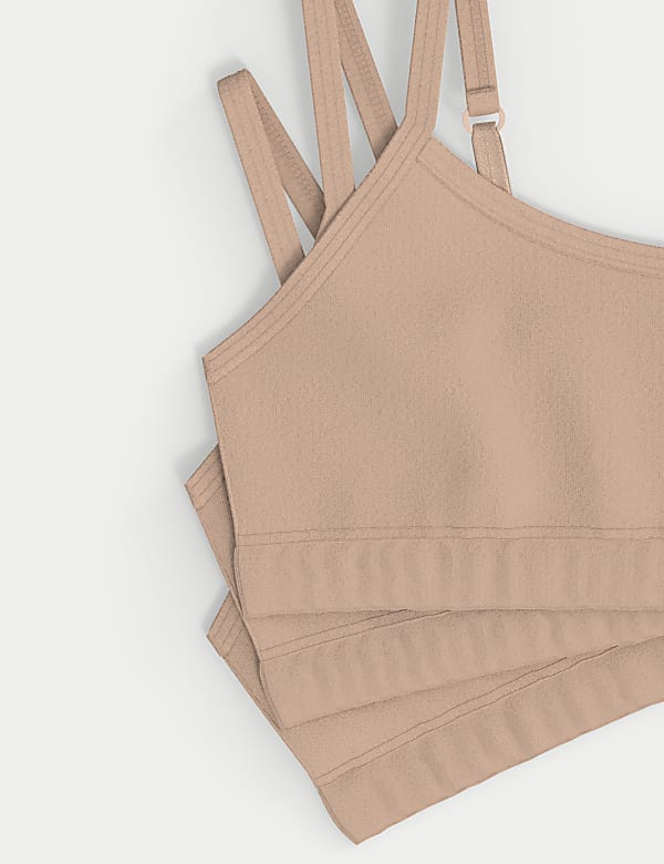 3pk Cotton with Stretch Crop Tops (6-16 Yrs)