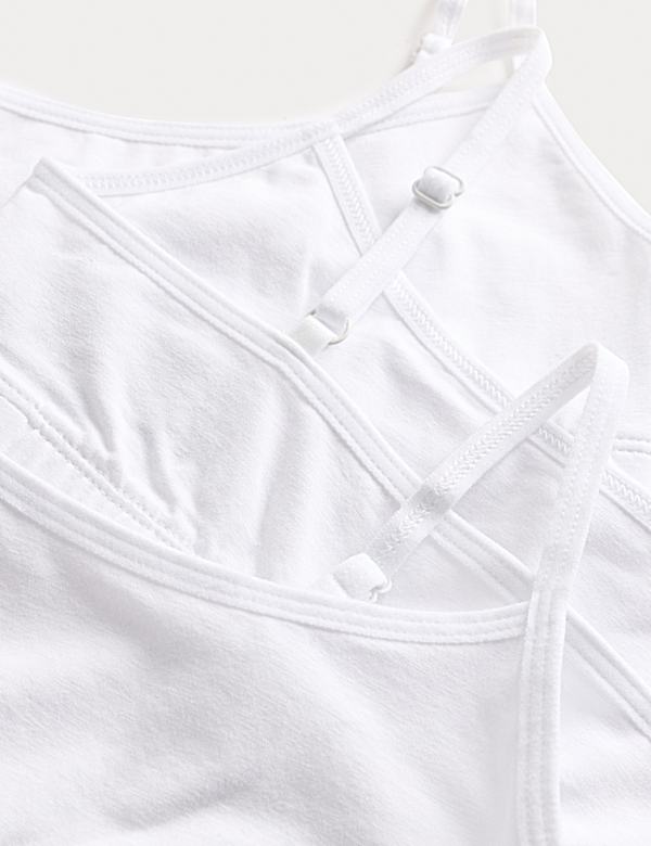 3 Pack Cotton with Stretch Crop Tops (6-16 Yrs)
