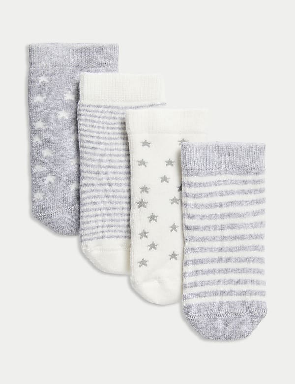 4pk Cotton Rich Terry Baby Socks  - IS