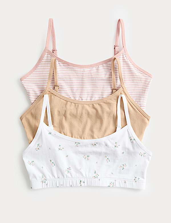 3pk Cotton Rich Ribbed Crop Tops (6-16 Yrs) - MV