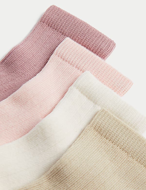 4pk Cotton Rich Ribbed Baby Socks
