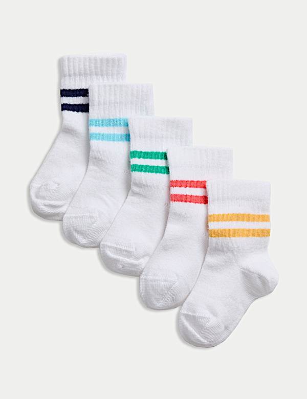 5pk Cotton Rich Baby Socks (0-3 Yrs) - RO