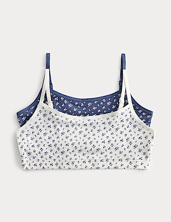2 Pack Cotton Rich Floral Crop Tops (7-16 Yrs)