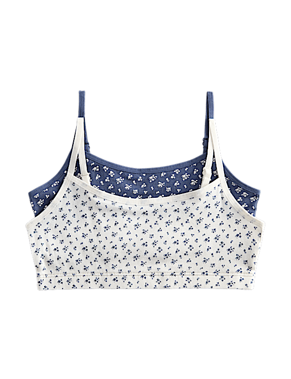 2 Pack Cotton Rich Floral Crop Tops (7-16 Yrs)