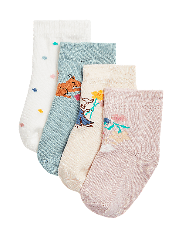 4pk Cotton Rich Printed Baby Socks
