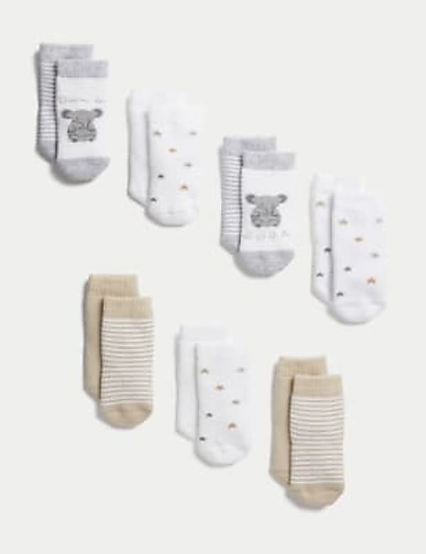 7pk Cotton Rich Born in 2024 Socks - US