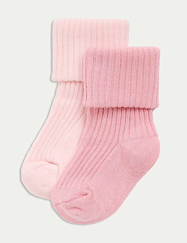 2er-Pack gerippte Socken mit hohem Baumwollanteil (3,2 kg – 3 J.) - AT