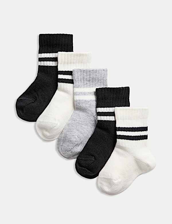 5pk Cotton Rich Baby Socks (0-3 Yrs) - LV