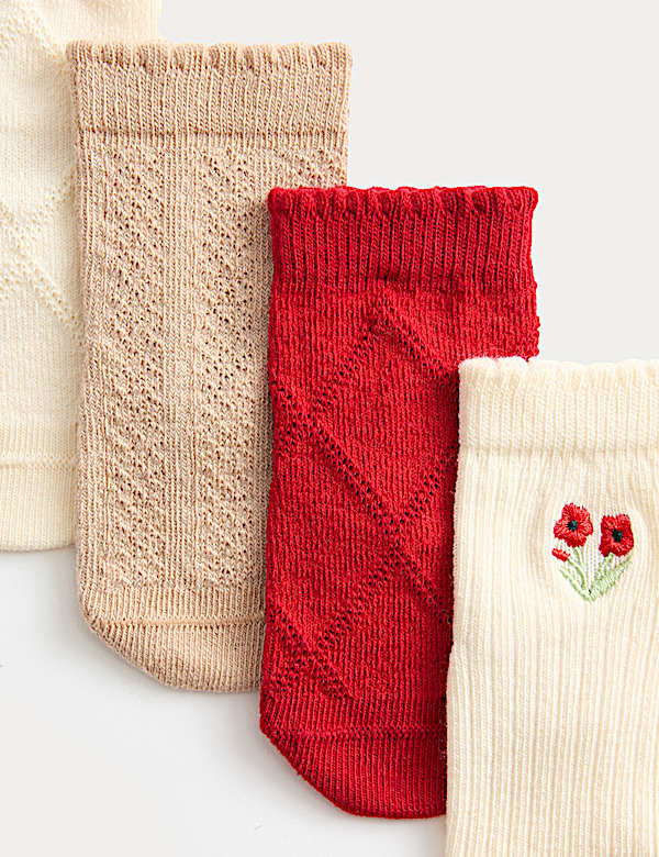 Lot de 5 paires de chaussettes b&eacute;b&eacute;s en coton &agrave; motif floral (jusqu'au 3 ans) - CA